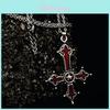 Gotische Rotes Kreuz Anhänger Halskette Mit Legierung Kette Für Frauen Mode Accessoire