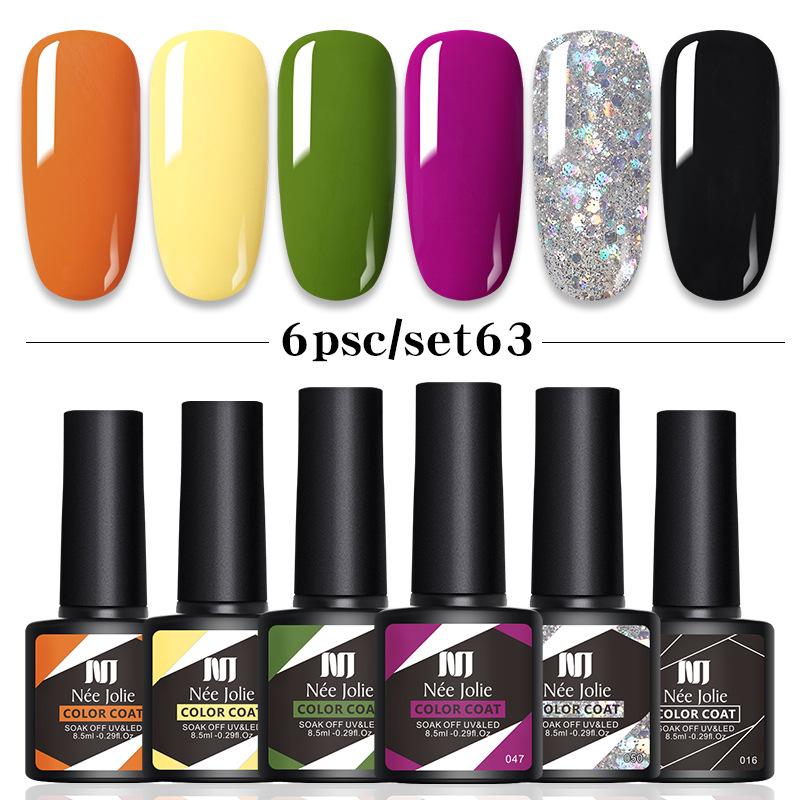 6-Color Nail Polish Glue Set, Popular Color Nail Glue, Phototherapy Nail Polish Glue Can Be Matched Arbitrarily.