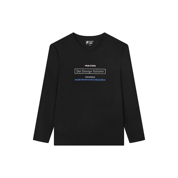 FILA T Shirts Men s Jet Black Crew Neck Moderate F11M038218GBK M