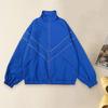 Men Spring Autumn Jacket Coat Stand Collar Long Sleeve Solid Color Reflective Striped