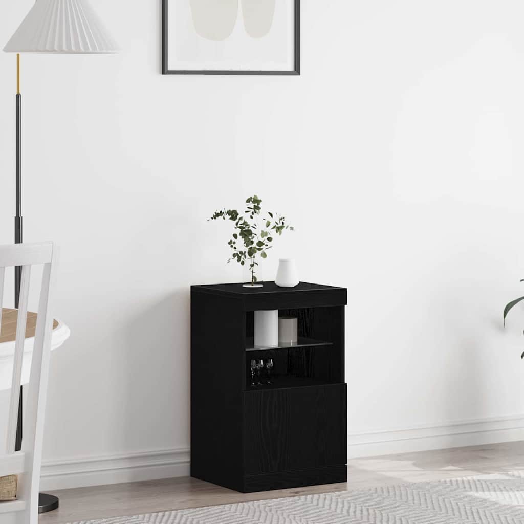 LED Sideboard in Black Oak Look 41 x 37 x 67 cm