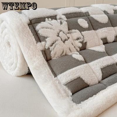 Flowers Pattern Printed Soft Thickened Plush Mattress Warm Winter Single Double Student Dormitory Mattress Home Double-sided Bed Mattress Quilt