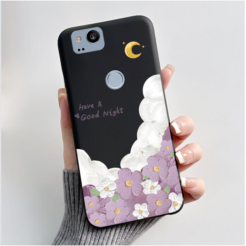 Cute Case For Google Pixel 2 / Pixel 2XL Printing Shell Pixel 1 XL Pixel1 Protective Cover Soft Silicone Cartoon Black Casing