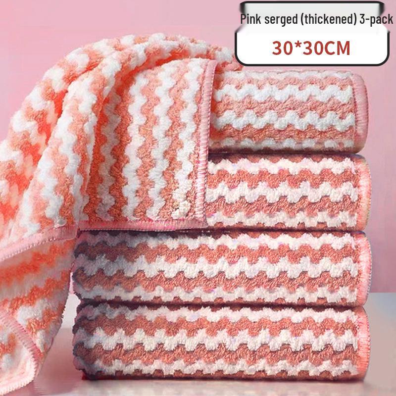 Non-Stick, No-Shed Coral Fleece Dishcloth: Dual-Use, Thickened Towel for Easy Dishwashing and Table Cleaning One Size