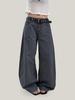 Women's 2026 Spring American Street Style Wide-Leg Balloon Jeans with Curved Drape