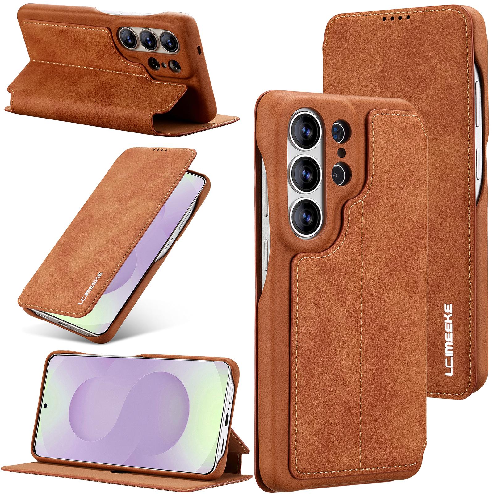 

Magnetic Cards Solt Wallet Leather Case for Samsung Galaxy S26 Ultra S25 Plus S24 S23 A54 A53 Note 20 Kickstand Shockproof Cover Galaxy S23+ світло-коричневого кольору