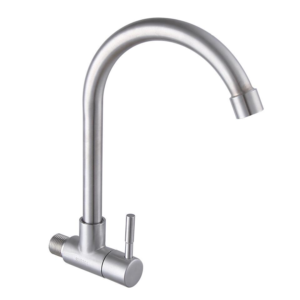 Rubinetto da parete in acciaio inossidabile 304 per cucina e lavabo, solo acqua fredda