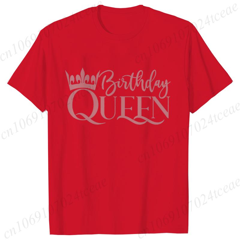 Birthday Squad Queen Tshirt for Women Besties Birthday Party Crew Graphic Yk Tops Short Sleeve Tees FeUnisex Aesthetic Clothing