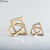 Abstract Geometric Distortion Ornaments Crafts Desk Decoration Golden Square Collar Artwork Statue Room Aesthetics Decor