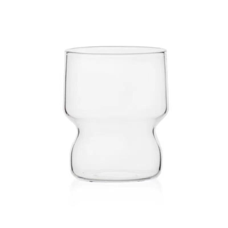 High-Value Ins Style Glass Coffee Cup, Heat-Resistant, American Latte and Tea Design