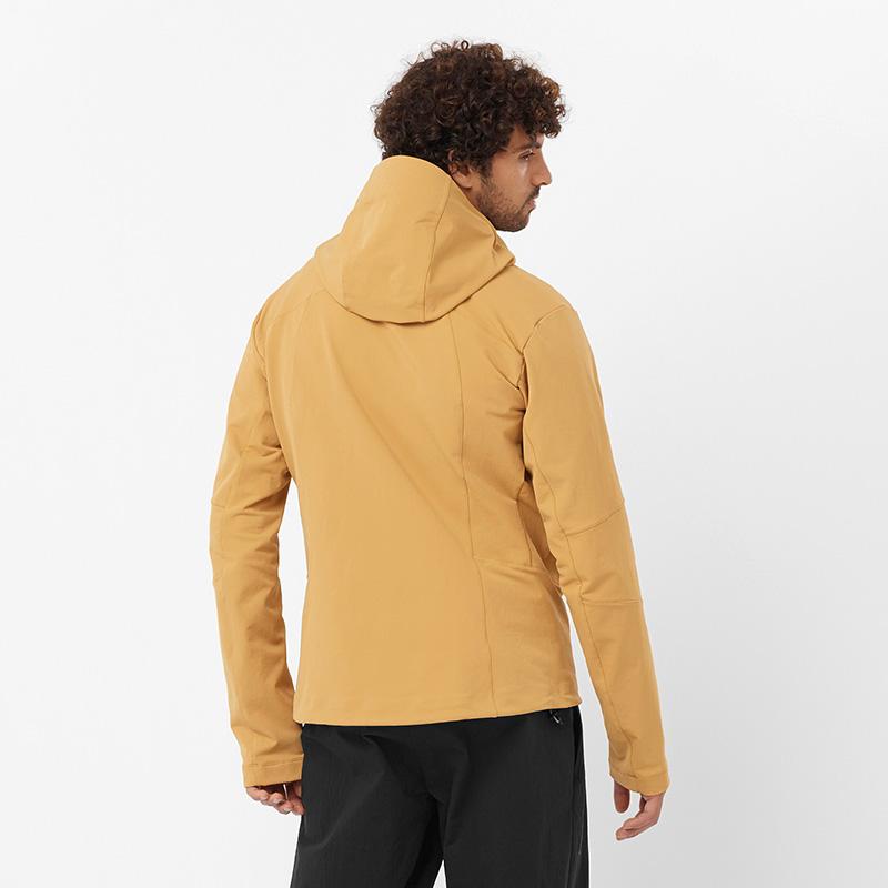 SALOMON Solid Color Simple Waterproof Breathable Hooded Outdoor Casual Jacket Men Jackets Khaki C22162