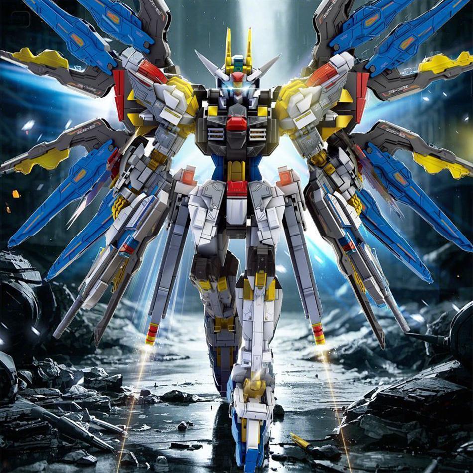 MOC Technical Freedom Destiny Mecha Model Building Blocks Anime Mechanical Armor Robot Figures Bricks Toys for Kids Adults Gifts