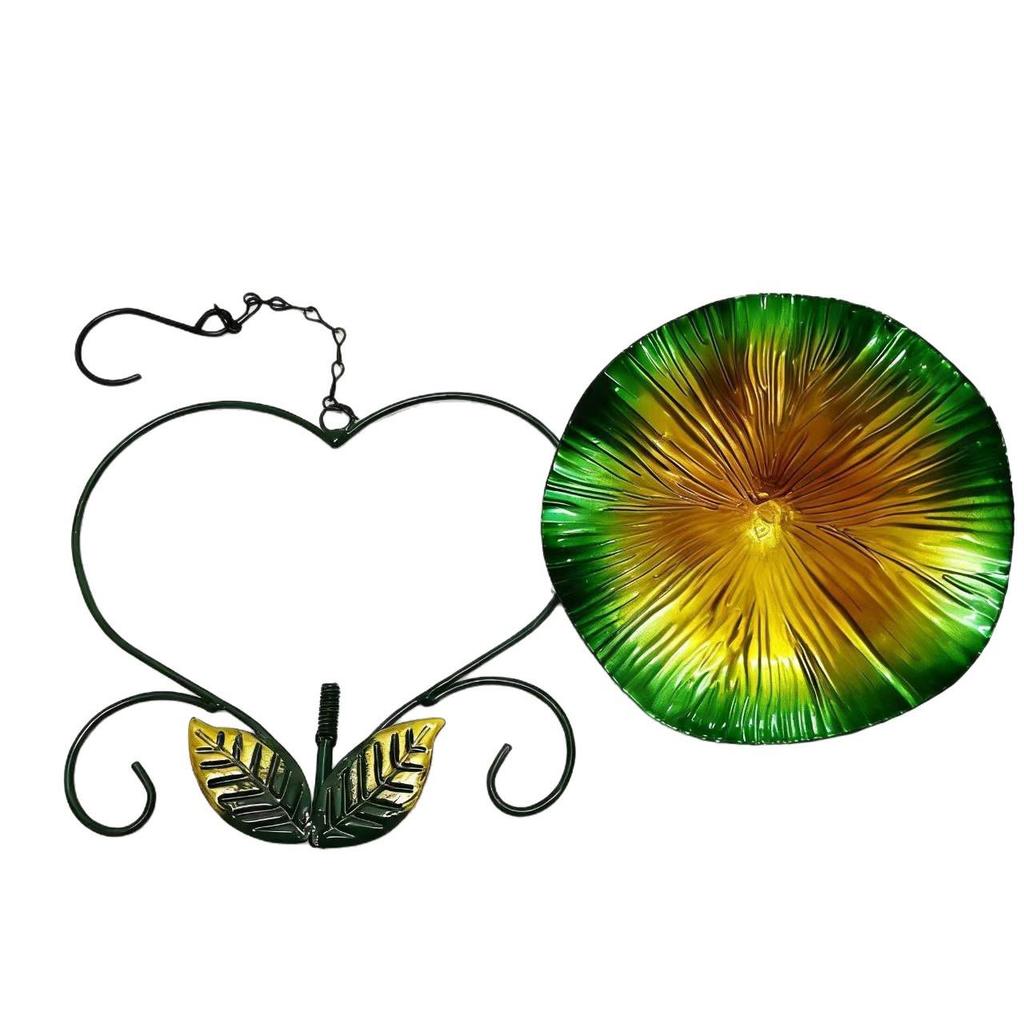 Heart-Shaped Wrought Iron Bird Feeder - Outdoor Garden Hanging Decor for Parrots and Birds
