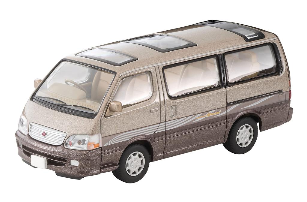 Tomytec Tomica Limited Vintage Neo Scale Toyota Hiace Wagon Super Custom Limited Finished Model 1/64 LV-N216c Beige/Brown