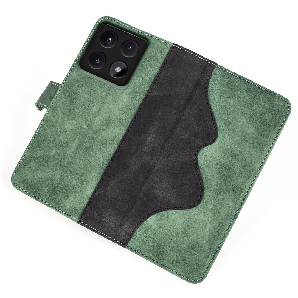 For Xiaomi 14T Wallet Case Leather Phone Cover Splicing Color