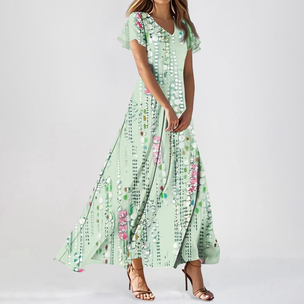 Women's Fashion Casual Floral Print Dress