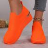 Fashion Leopard Print Knitted Wedge Sneakers for Women Lightweight Slip On Running Shoes Woman Soft Sole Comfortable Casual Shoes 37-44