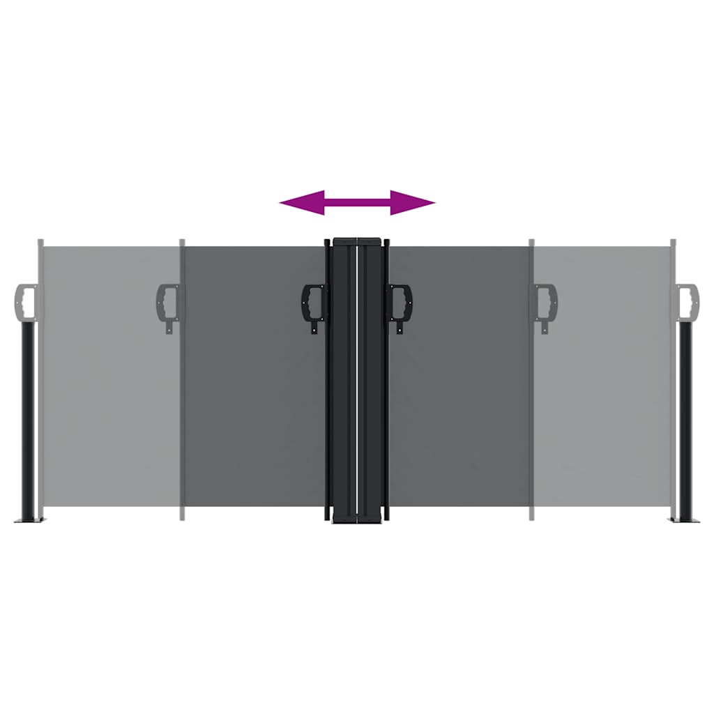Retractable Side Awning Black 100 x 1000 cm