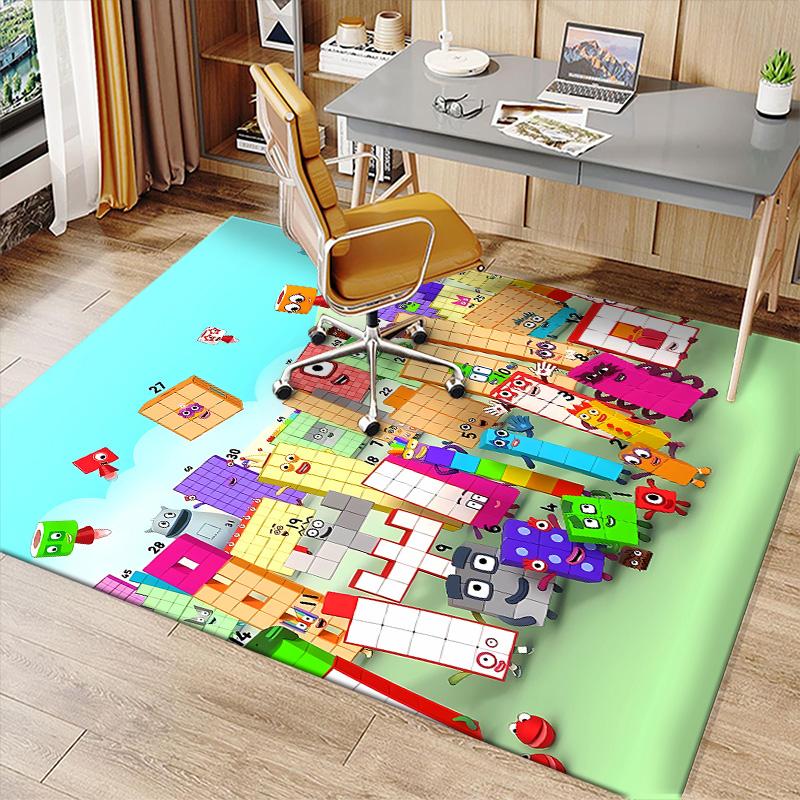 Numberblocks2 Printed Absorbent Washable Carpet, Non-Slip Bathroom Mats, Kitchen Rugs, Yoga Mat,Living Room Entrance, Camping Picnic Rugs