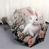 1pc Bunny Floral Automatic Folding Umbrella, 8-Rib Sturdy Canopy, Portable Travel Umbrella for Outdoor Use