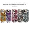 VIETAO Leopardenmuster PU-Leder Magnetische Kabellose Ladefunktion Handyhülle Für iPhone 16 15 Pro Max, 15 pro 16 pro Hülle, Schwarz