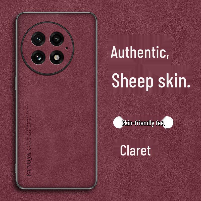 Elegantní pouzdro z ovčí kůže pro OnePlus 13: Plné krytí, Odolný proti pádu, Šetrný k pokožce, Business styl