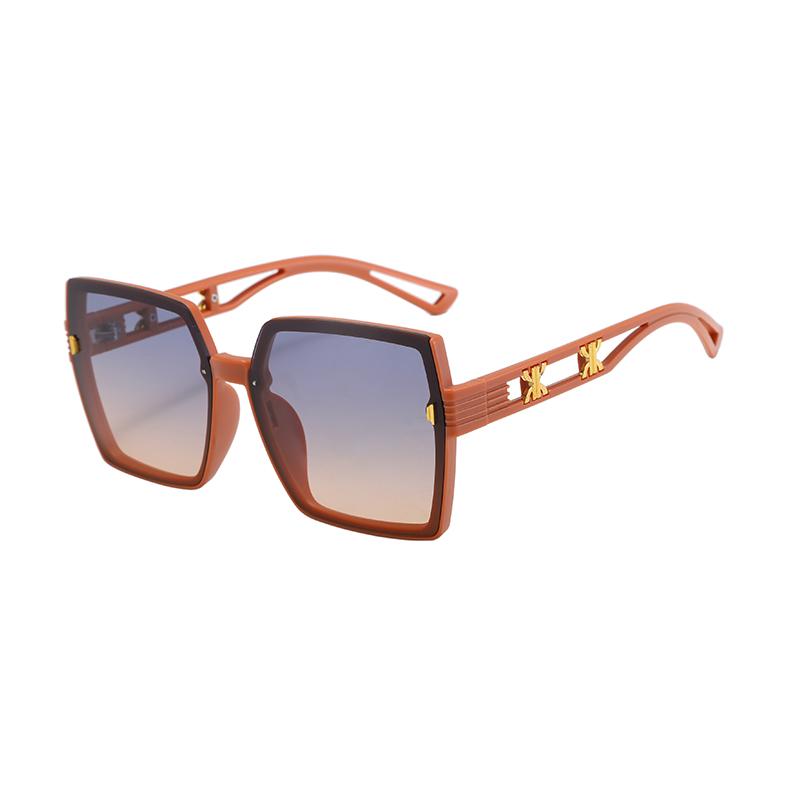New Trendy Big Face Slim Sunglasses For Women UV Protection Large Frame 7818