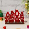 Merry Christmas Tower Decorative Tea Light Candle Holders (Wooden Red)| Christmas Decoration Items for Home Living Room Office Decor