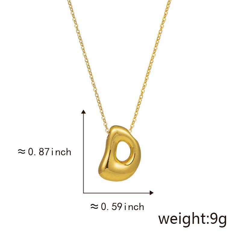 Cute Smooth Letter Necklace, Chubby Pendant, European and American Fashionable and Simple Collarbone Chain