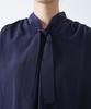 Nano Universe Shoulder Gathered Bowtie Size Blouse, S, Off-White