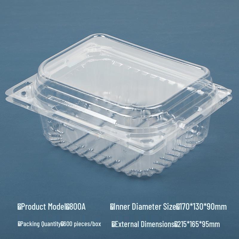 Transparent Disposable Fruit Box with Lid – Food-Grade Plastic, Rectangular, Sturdy for Takeaway, Ideal for Strawberries or Cut Fruit
