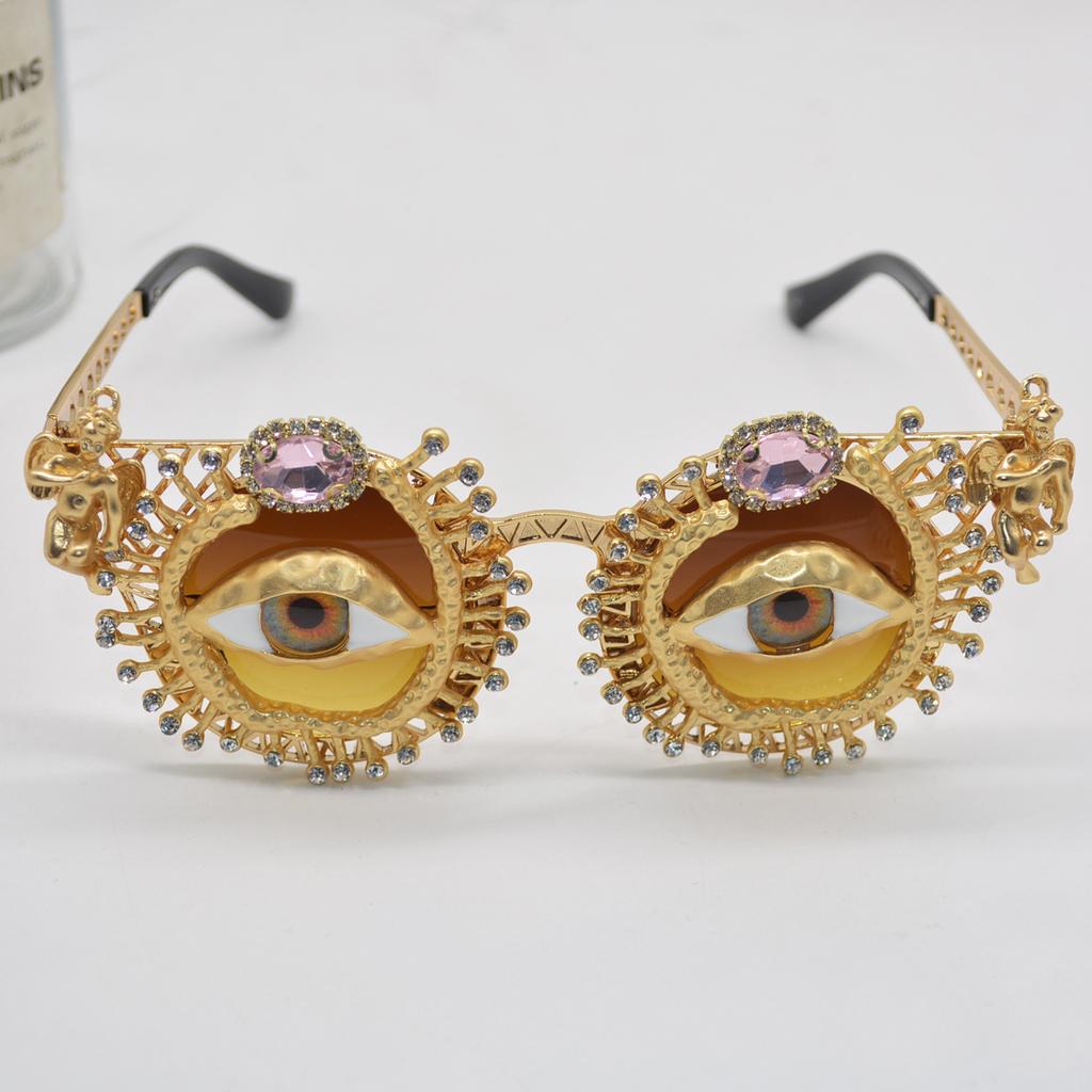 Devil Eye Earrings Women European American Style Personality Crystal Tassel Dangle Earrings Party Halloween Zircon