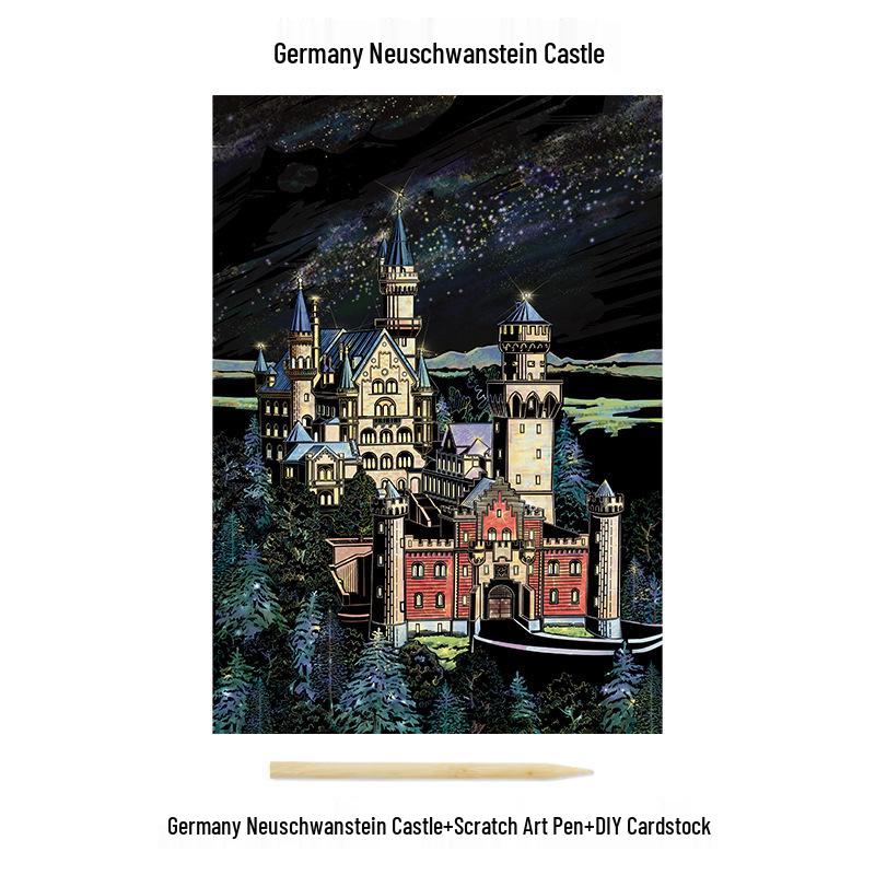 City Night View Scratch Art – DIY Kreatives Handgemachtes Malen Geschenk für Beste Freundin