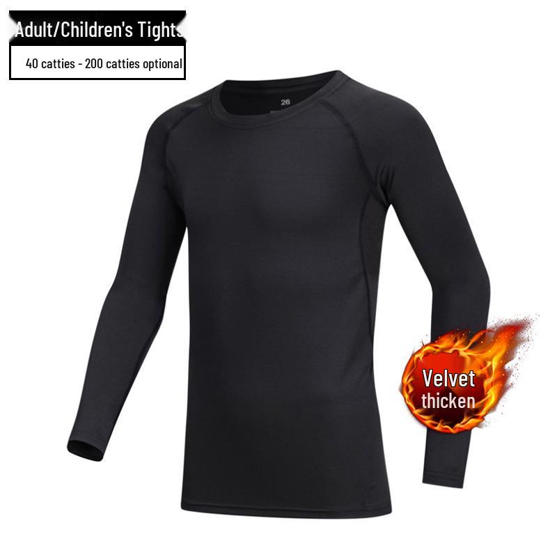 Plush Kids' Basketball & Football Quick-Dry Training Suits for Boys - Autumn/Winter Sports Tights & Base Layer Tops