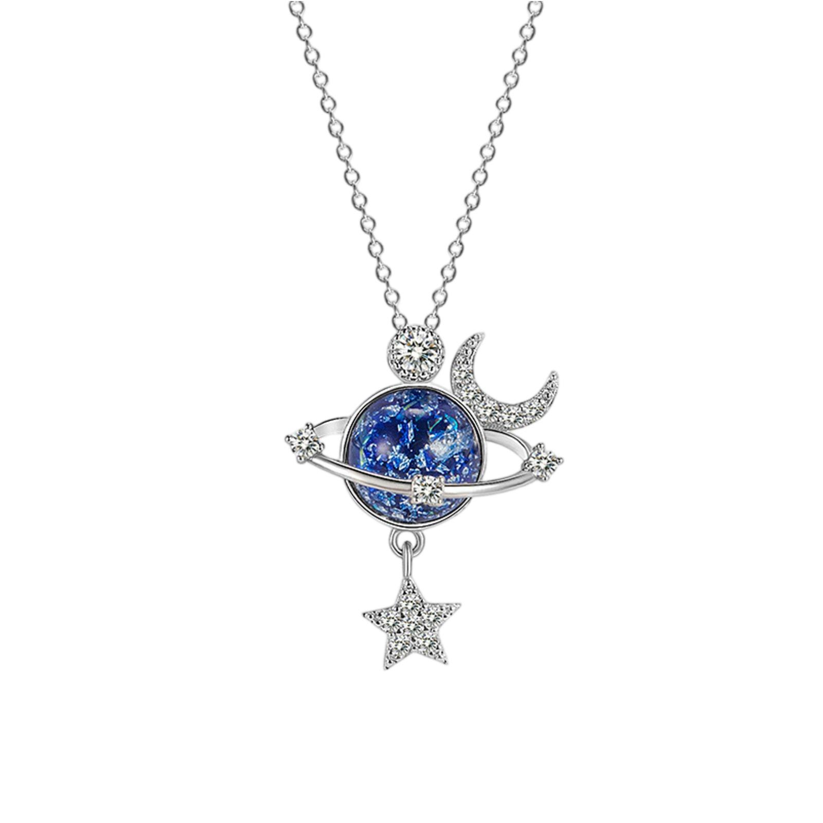 Popular Necklace Star Moon Universe Necklace Collarbone Chain Female Decorative Accessories