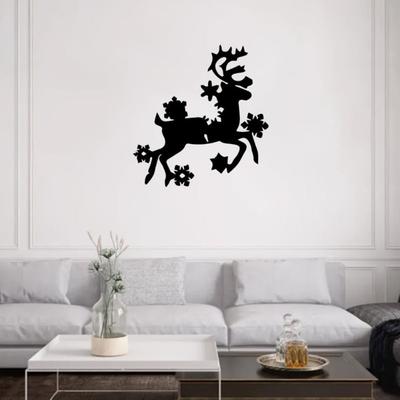 Christmas Deer Metal Wall Art Handmade Ornament