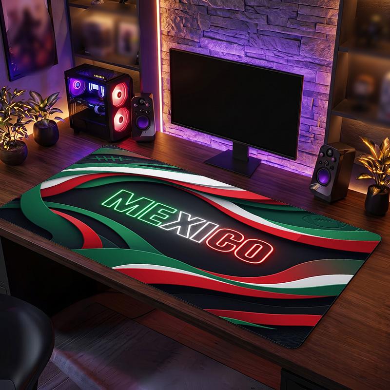 Mexico footbal Crest Mouse Pad, Extended Non Slip Rubber Desk Mat for Gaming Office Laptop Fan Gift