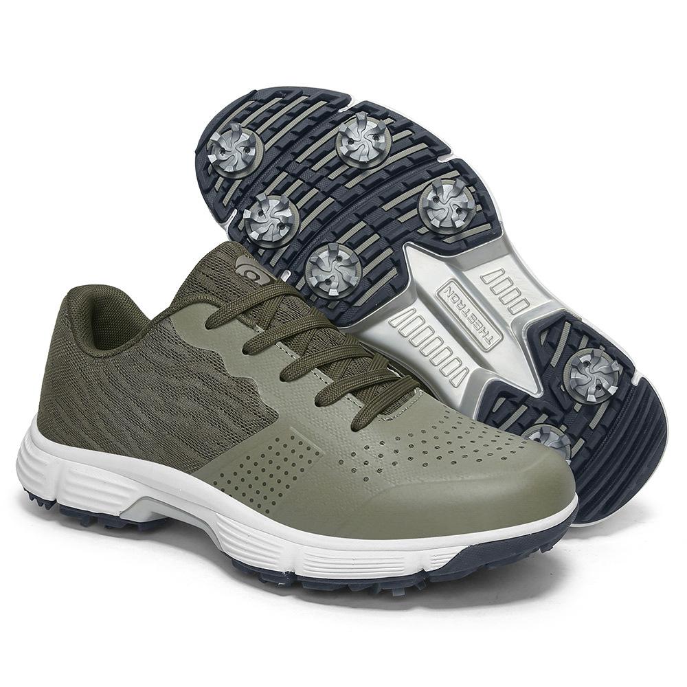 Men s D613 Breathable Lace-up Golf Shoes with Spikes 44.5