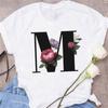 Tricou cu imprimeu ABCDE cu alfabet englezesc pentru femei, noi de vară, cupluri iubitori, tricou pentru femei Harajuku, ocazional, negru, tricou, tricouri