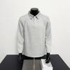 2025 Autumn New Men's American Casual POLO Shirt Lapel Solid Color Versatile Loose Long-sleeved Button Pullover