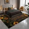 Washable Sunflower Wood Grain Patterned Rugs for Living Rooms, Bathroom Mats, Room Decorations, Large Soft Carpets for Bedrooms