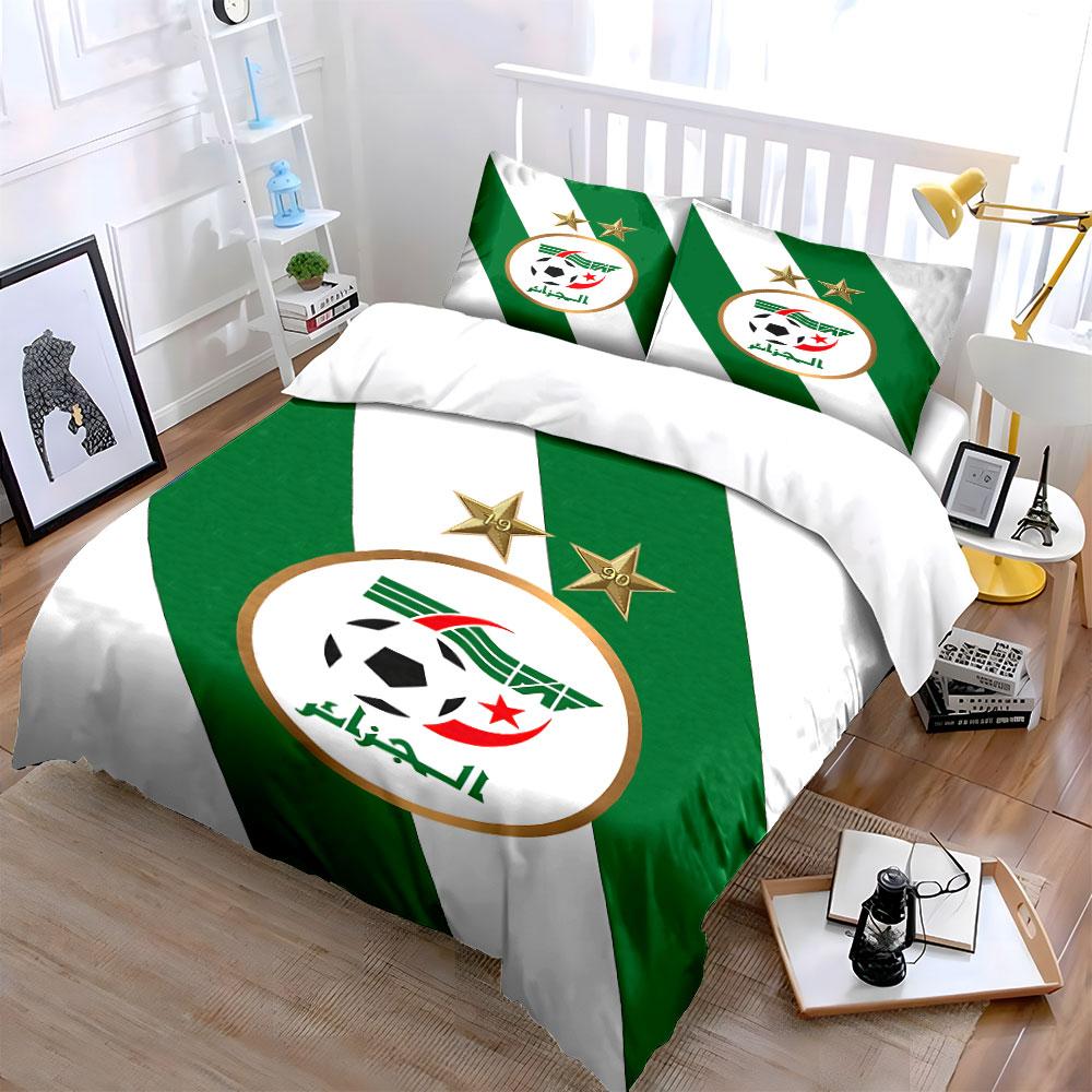 Algeria Football Bedding Set Bedding Duvet Cover Set Duvet Cover Pillowcases  (1 * Duvet Cover 2 * Pillowcases, without duvet insert)