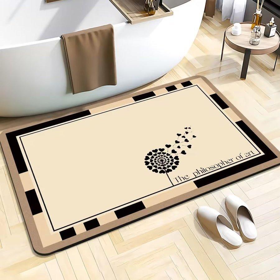 Thickened Bathroom Absorbent Floor Mat, Household Bathroom Door Mat, Non-slip Quick-drying Foot Pad, Door-to-door Mat Can Be Cut