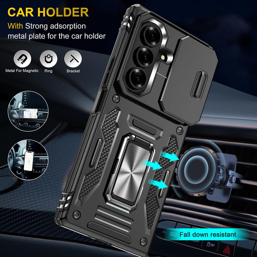 Cross-border application Samsung zfold7 mobile phone case all-inclusive ring bracket Z Fold8 push window two-in-one anti-drop case