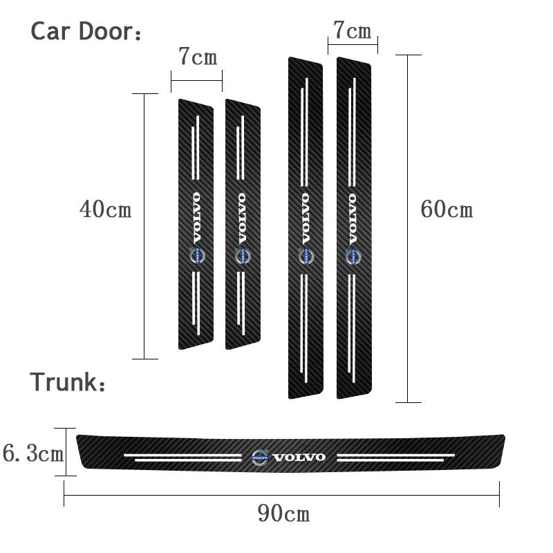 Auto Kohlefaser Einstiegsleisten Rot Schwarz Schwellenaufkleber Volvo XC90 V90 V60 XC60 V40 S80 S60 S90 C40 XC40 V70 XC70 C30 C70