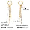 Titanium Steel Chain Tassel Earrings Pearl Ear Jewelry Women Fashion Commute Style