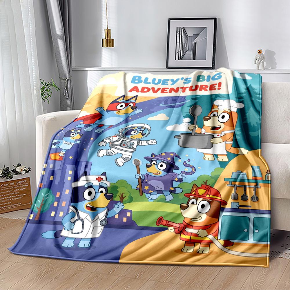 Bluey Friends Adventure Blanket Warmthful Decor Great for Seaside Livingroom Picnics for All Occasions Modern Style