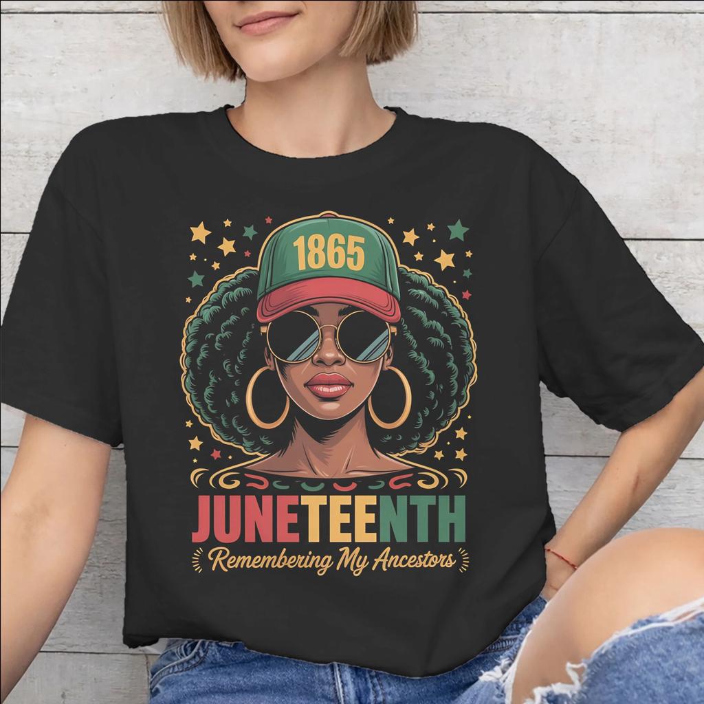 Juneteenth Black Women 1865 Rooted In Freedom Graphic T Shirt Men Women 100 Cotton Tee Shirt Clothes