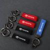 LATE7 Suede Leather Car Logo Key Rings Chains For Toyota GR Corolla Yaris Aygo Prius RAV4 Crown CHR Camry Auris Keychain Accessories