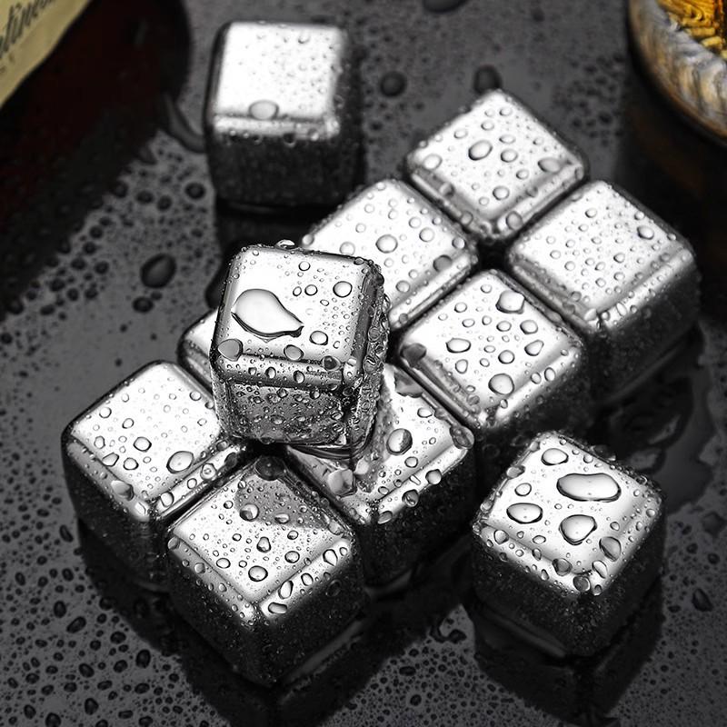 304 Food Grade Stainless Steel Square Ice Cubes for Quick Freeze, Wine, Water, Whiskey, Household Use